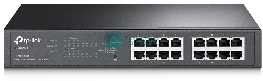 Коммутатор TP-Link SMB TL-SG1016PE Easy Smart гигабитный 16-портовый коммутатор с 8 портами PoE+