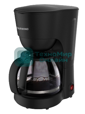 Кофеварка капельная Starwind STD1212 черный, исп. кофе - молотый, 1.25 л, 600 Вт.