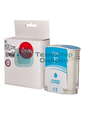 Картридж струйный Sakura C4911A (№82 Cyan) для HP, голубой, 72 мл.