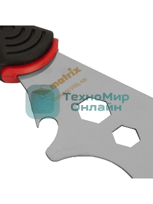 Шпатель-скребок многофункциональный 9 в 1, нержавеющая сталь, двухкомпонентная рукоятка Matrix 85558