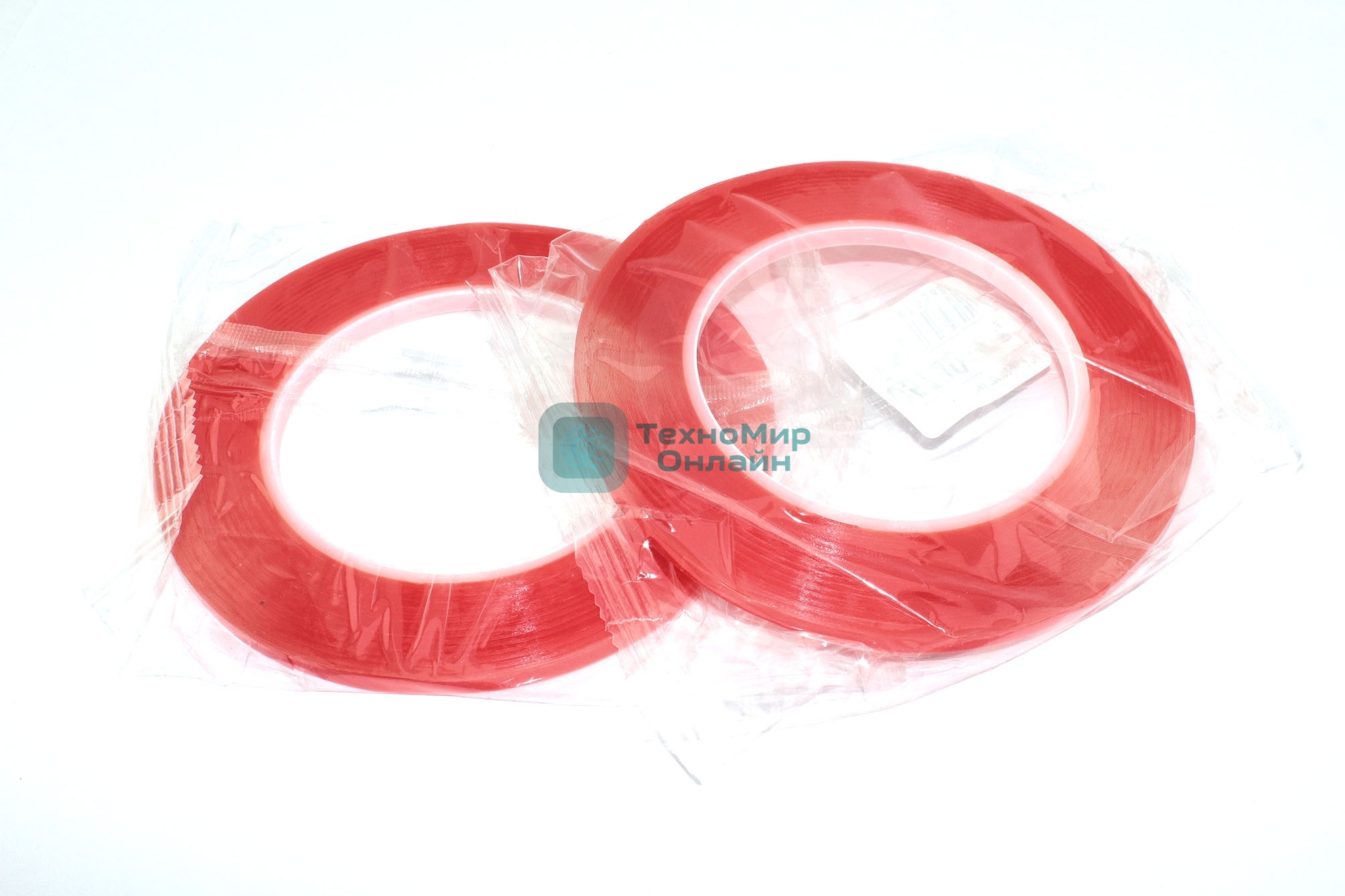 Скотч двусторонний прозрачный 3M с красной защитной лентой ширина 5 мм 25 м 2 шт. 112211