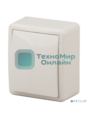 Выключатель 1-кл. ОП Эра Эксперт 10А, IP20, 11-1201-02, 250 В, 10AX, сл. кость, Эра Б0020655