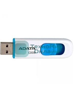 Флешка USB ADATA С008 (AC008-64G-RWE), 64Gb, USB 2.0, R/W 15/5, белый/синий