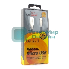 Кабель USB2.0 Cablexpert CC-G-mUSB01Bk-1.8M, AM/microB, серия Gold, длина 1.8м, черный, блистер