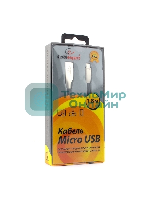 Кабель USB2.0 Cablexpert CC-G-mUSB01Bk-1.8M, AM/microB, серия Gold, длина 1.8м, черный, блистер