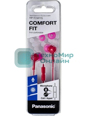 Проводные наушники Panasonic RP-TCM115GCP розовый, внутриканальные, Jack 3.5 мм