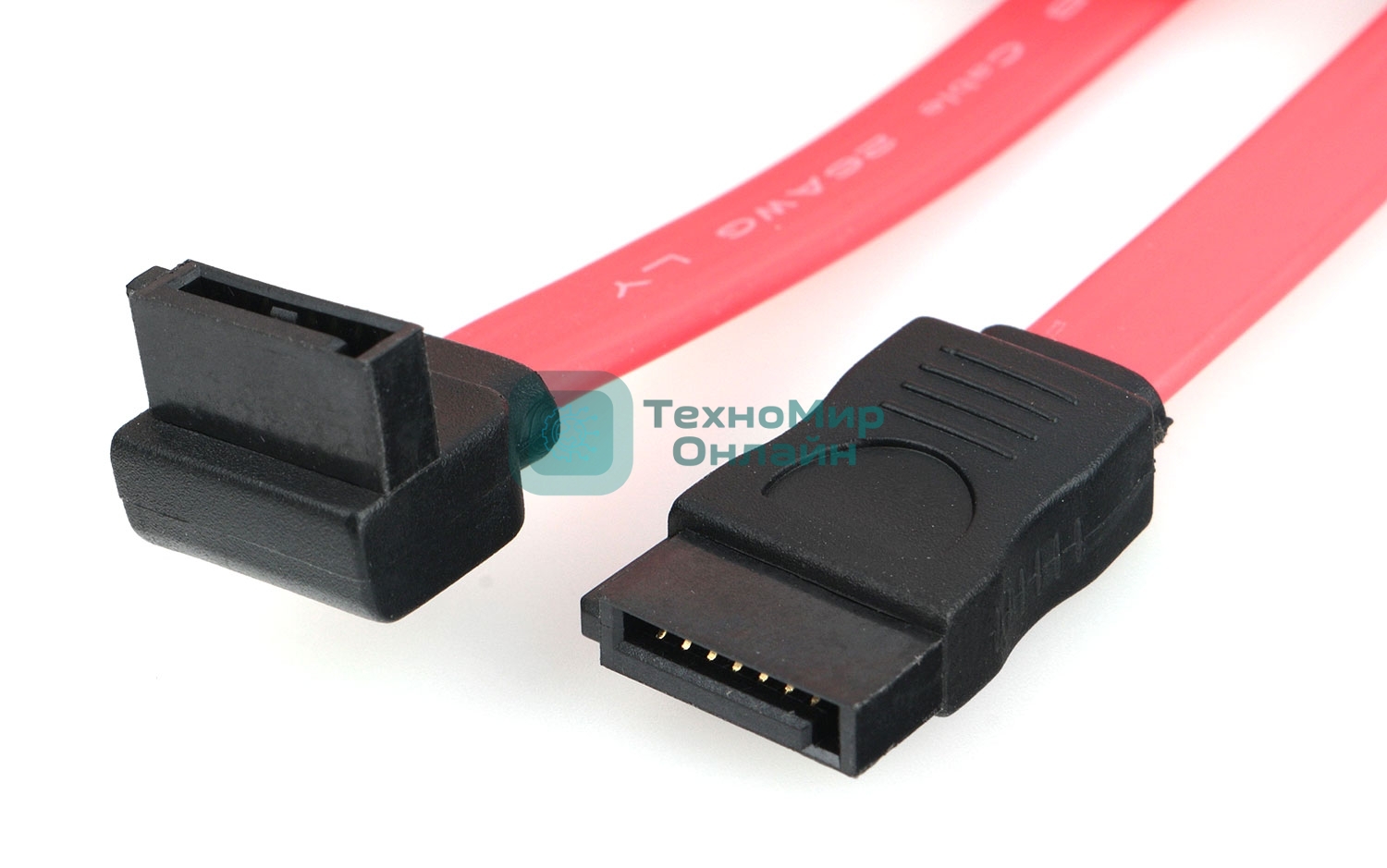 Кабель интерфейсный SATA Cablexpert CC-SATADATA90-N, Sata3 7pin/7pin угловой, медн.проводник, 50 см, пакет