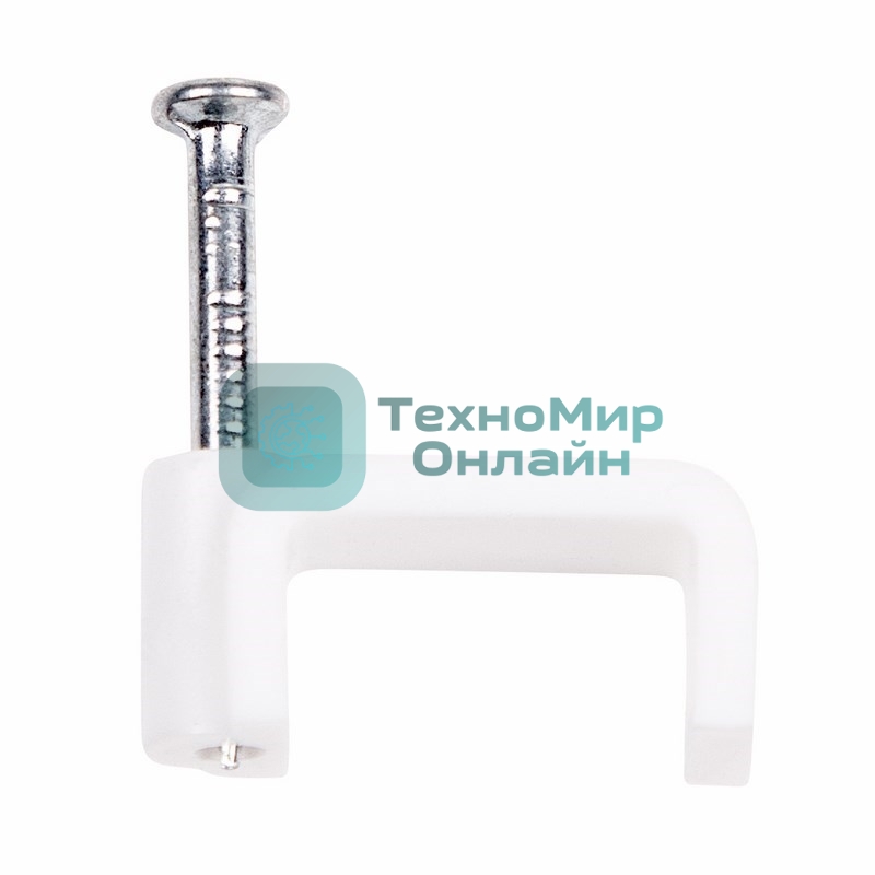 Крепеж кабеля плоский Rexant 14 х 7 мм, белый (упак. 50 шт)