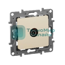 Розетка телевизионная проходная, 15дБ, сл. кость ETIKA Розетка TV проходная, 15дБ, сл. кость