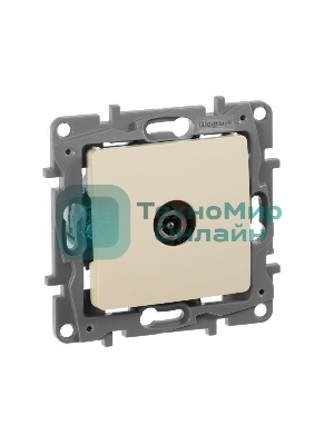 Розетка телевизионная проходная, 15дБ, сл. кость ETIKA Розетка TV проходная, 15дБ, сл. кость