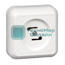 Розетка радиотрансляционная ОП Прима 30В 50-10000Гц бел. (опт. упак) SchE RPVA-B