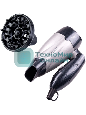 Фен Galaxy Line GL 4305 серебристый/черный, 1400 Вт, компактный