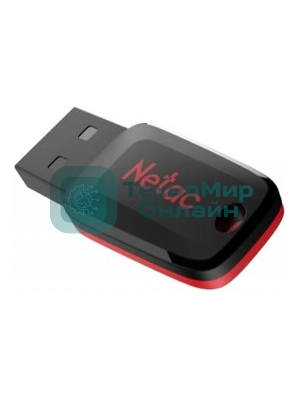 Флешка USB Netac U197 (NT03U197N-016G-20BK), 16Gb, USB 2.0, R/W 25/10, черный/красный