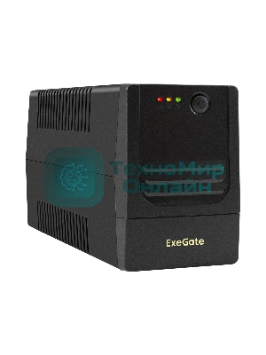 Источник бесперебойного питания ExeGate Power NB-400.LED.AVR.2SH (400VA/240W, LED, AVR, 2*Schuko, батарея 12V 4.5Ah, черный)