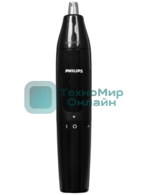 Триммер для носа Philips NT1620/15 роторный режущий элемент, водонепроницаемый корпус - пластик, цвет - черный, в комплекте батарейка АА
