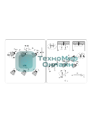 Светильник Ambrella light TR8661/3 BK/GD черный/золото E14/3 max 60W 550*100*170