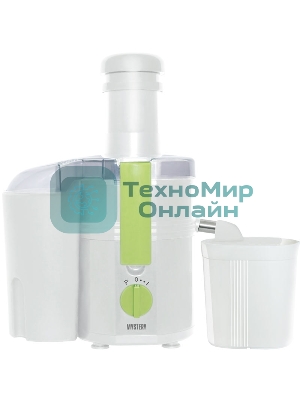 Соковыжималка Mystery MJE-1901 белый, центробежная, 900 Вт, 900 мл, механическое