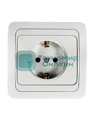 Розетка 1-м CLASSICO с заземл. 2028 бел. ASD/IN HOME 4680005959907