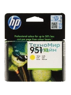 Картридж струйный HP 951XL CN048AE желтый для HP OJ Pro 8100/8600 (1500 стр.)