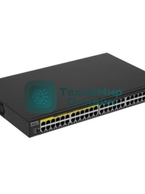 Kоммутатор Zyxel GS1900-48HPv2 Smart L2 PoE + switch, rack 19 