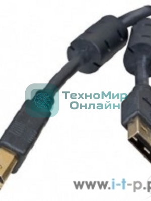 Кабель 5bites UC5010-030A USB2.0, AM/BM, зол.разъемы, ферр.кольца, 3м., черный