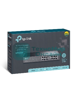 Коммутатор TP-Link SMB TL-SG1016PE Easy Smart гигабитный 16-портовый коммутатор с 8 портами PoE+