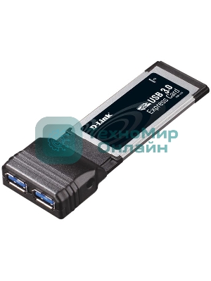 Адаптер D-Link DUB-1320 2-портовый USB 3.0 для шины ExpressCard