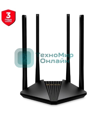 Wi-Fi роутер MERCUSYS MR30G, Wi-Fi 5, AC1200, 2.4/5ГГц, 2 LAN, черный
