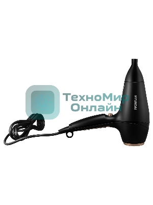 Фен Hyundai H-HD0767 черный, 2000 Вт, ионизация