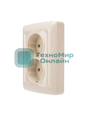 Розетка Kranz 2-ая DEA керамика с/з с/у 16А бежевый (1/10/100)
