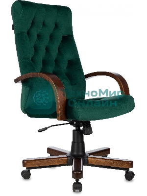 Кресло Бюрократ T-9928WALNUT Fabric Italia Green зеленый, ткань
