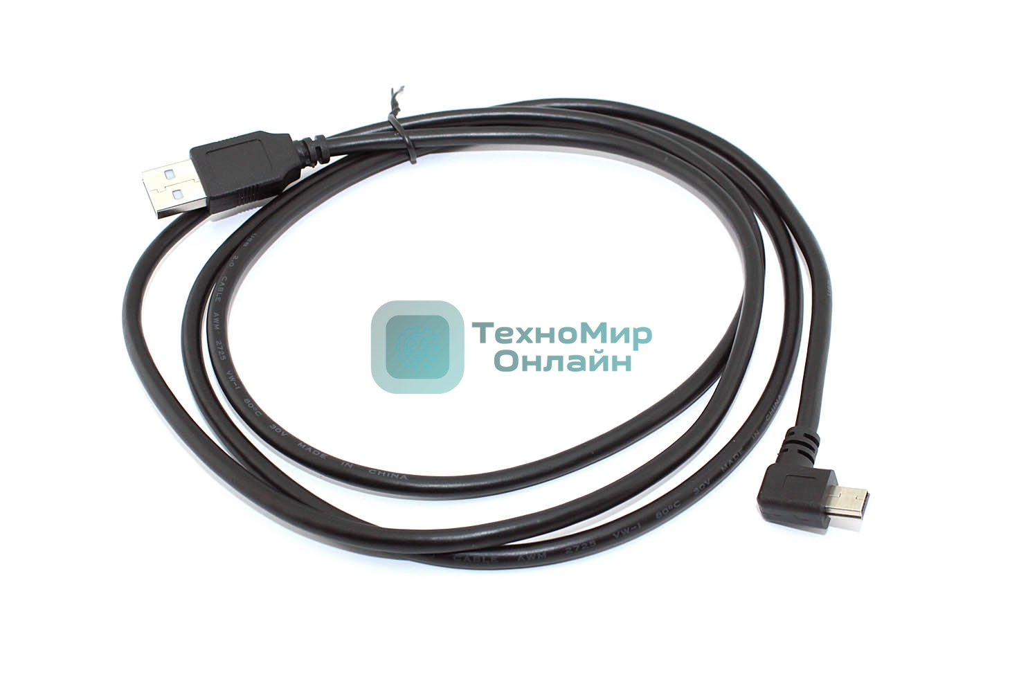 Кабель USB Type A на Mini USB угол вправо 1,5 м