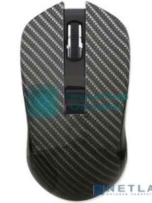 Мышь беспроводная Qumo Kevlar M26 черный, 1600 dpi, радиоканал, USB, кнопки - 4