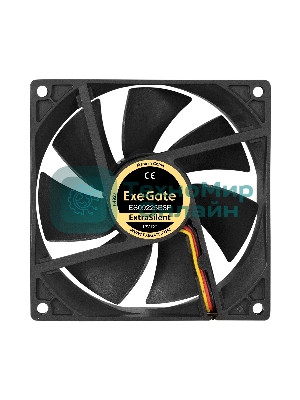 Вентилятор для корпуса ExeGate ExtraSilent ES09225B3P черный, 92 мм, 2000 об/мин, 25 дБ, 3 pin