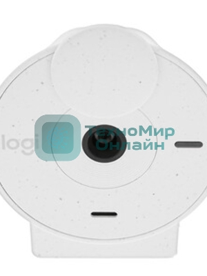 Веб-камера Logitech Brio 300 1920x1080, 30 кадр/с, USB Type-C, микрофон (шумоподавление), автоматическая фокусировка, автоосвещение, универсальное крепление белая