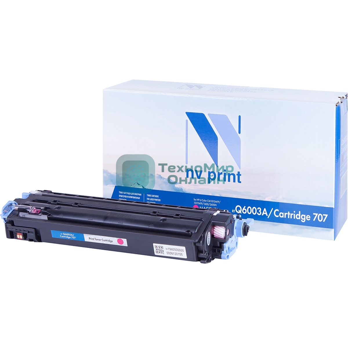 Картридж лазерный NVPrint совместимый HP Q6003A/Can707 Magenta для LJ Color CM1015MFP/1017MFP/1600/2600N (2000k)