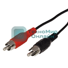 Шнур Rexant 2 RCA - 2 RCA, 1.5 м, черный (10 шт./уп.)
