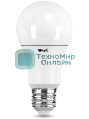 Лампа светодиодная Gauss Elementary 12Вт цок.: E27 груша 220B 6500K св. свеч. бел. хол. A60 (упак.: 10 шт) (23232)