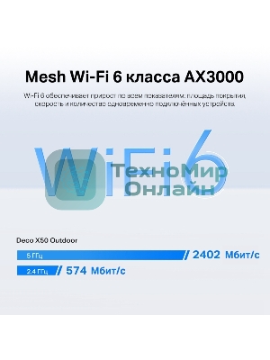 Модуль Mesh Wi-Fi 6 TP-Link Deco X50-Outdoor(1-pack) AX3000 для улицы и помещений