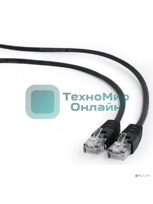Патч-корд UTP Cablexpert PP12-3M/BK 5e, 3м, литой, многожильный, черный
