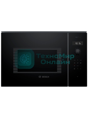 Микроволновая печь встраиваемая Bosch BEL454MB1F 6 Series, 900Вт,LED-display,AutoPilot 8, 25 л, гриль, черный, 382x594x388 мм