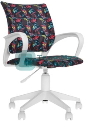 Кресло Бюрократ BuroKIDS 1 W белый, ткань, 120 кг