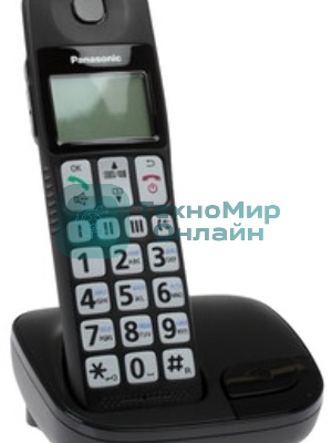 Телефон беспроводной (DECT) Panasonic KX-TGE110RUB черный АОН