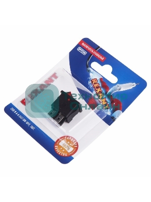 Выключатель клавишный Rexant 250V 6А (4с) ON-OFF красный с подсветкой Mini (RWB-207, SC-768)