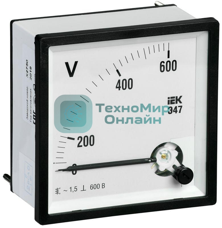 Вольтметр Э47 72х72мм 600В кл. точн. 1.5 IEK IPV10-6-0600-E