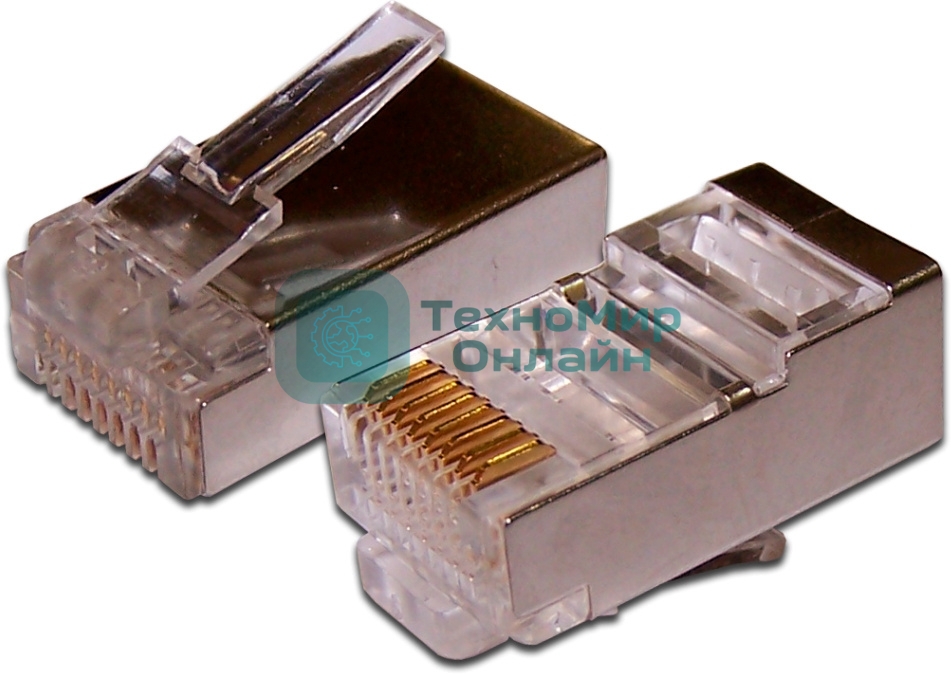 Коннектор медный LANMASTER TWT-PL45/S-8P8C RJ45 cat.5e серебристый