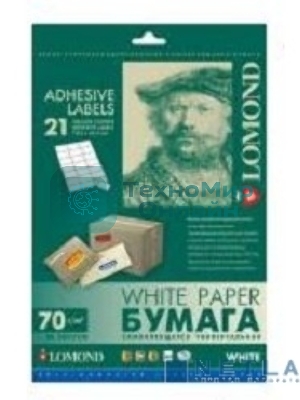 Самоклеящаяся бумага Lomond универсальная для этикеток, A4, 21 делен. (70 x 42.3 мм), 70 г/м2, 50 листов