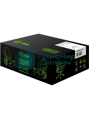 Кресло Cactus CS-CHR-0112BL-M черный, экокожа, 120 кг, подголовник, регулируемые подлокотники, механизм качания