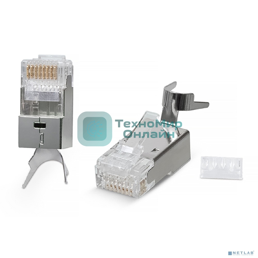 Коннектор Cabeus, RJ45(8p8c), кат. 7A, экр., со вставкой, прозрачный