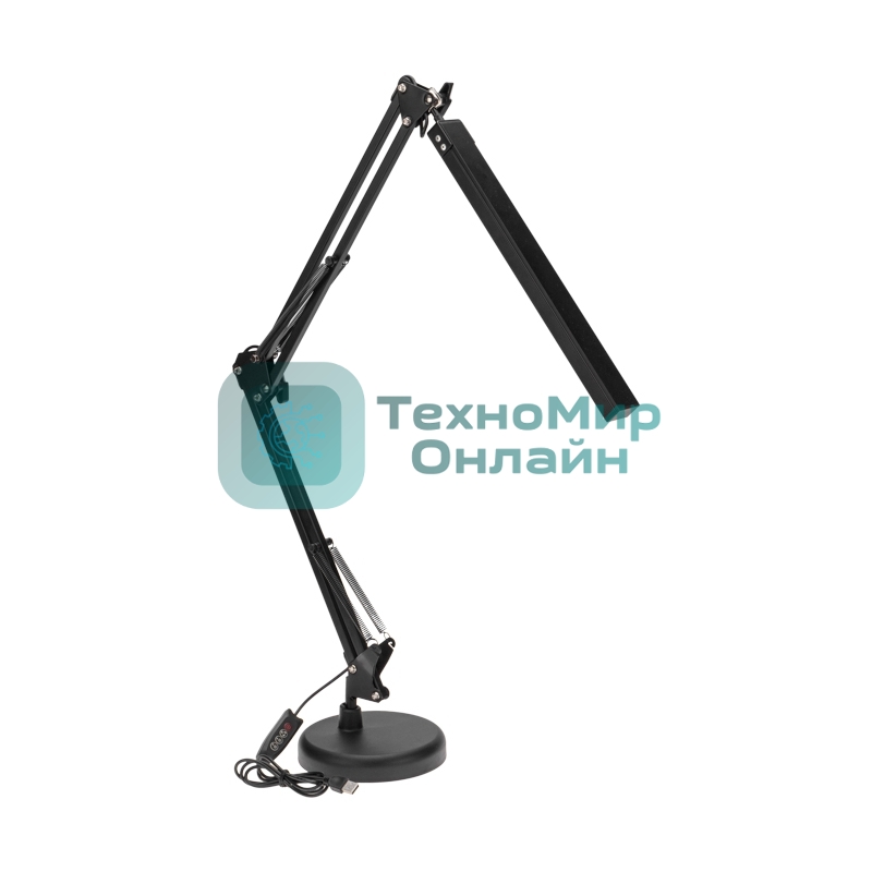 Светильник настольный Rexant с 2 креплениями (подставка и струбцина) LED, 10Вт, черный